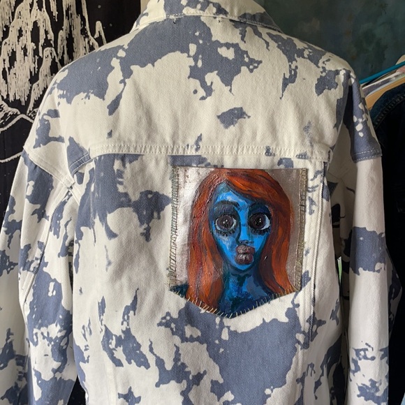 Hand Painted Denim Jacket - Picture 3 of 5